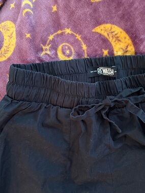 Rewash Black Elastic Waist Track Joggers